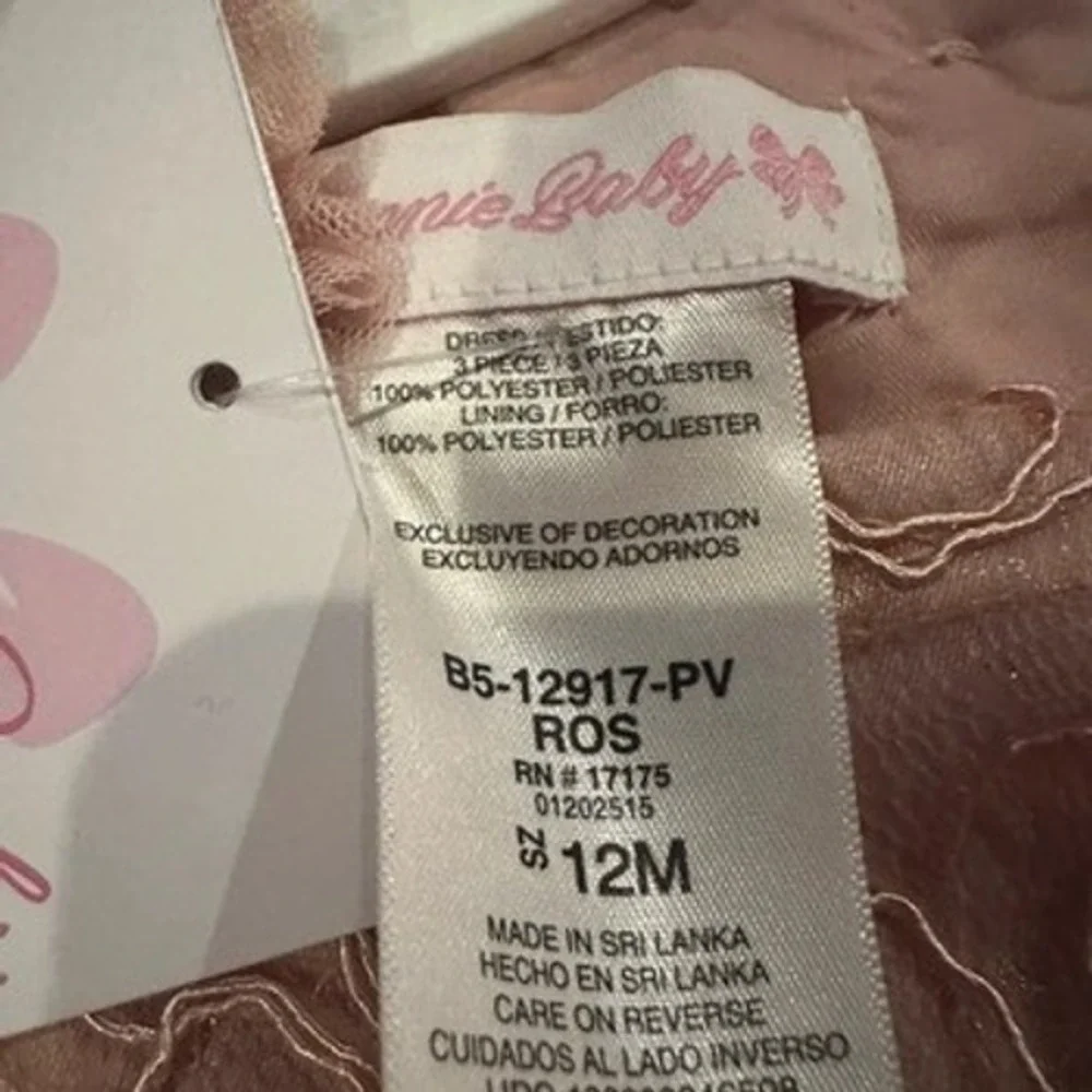 Bonnie Baby 12M NWT Lace Tulle Dress Set Pink Special Occasion Flower Girl